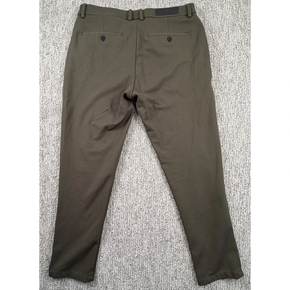 Au Noir Sophisticated Infinity Pants Mens 34 Olive Green Stretch Chino Slim‎